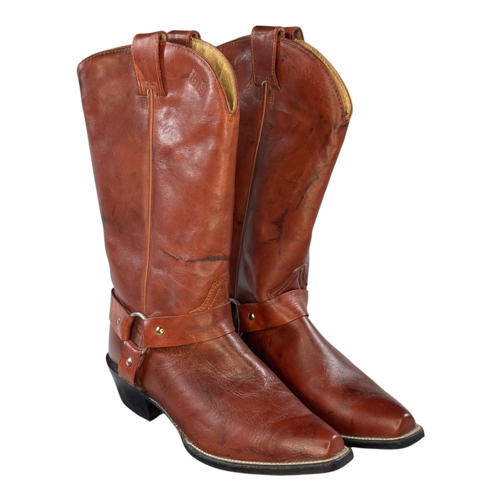 Oklahoma Collection Boots Womens 10.5 Western‎ Cowboy Leather Southwestern Brown